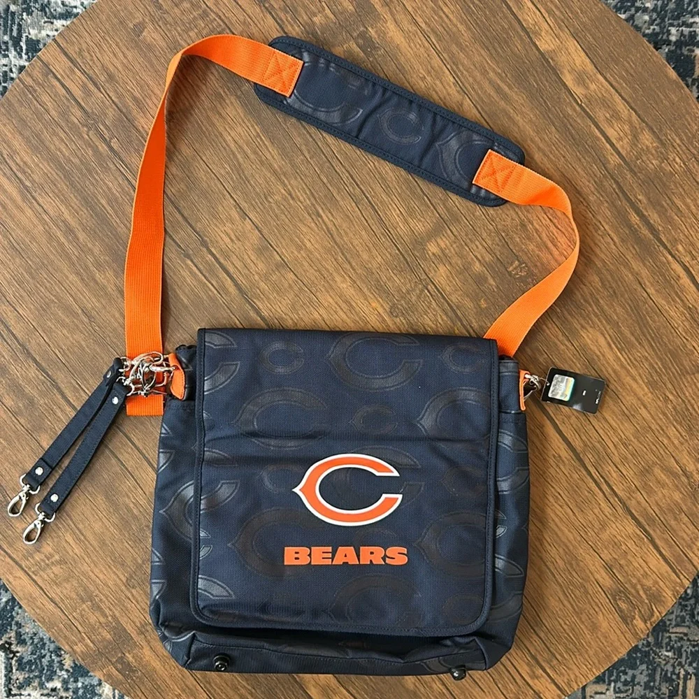 Chicago Bears NFL Diaper Bag Messenger Bag NWT Navy Orange